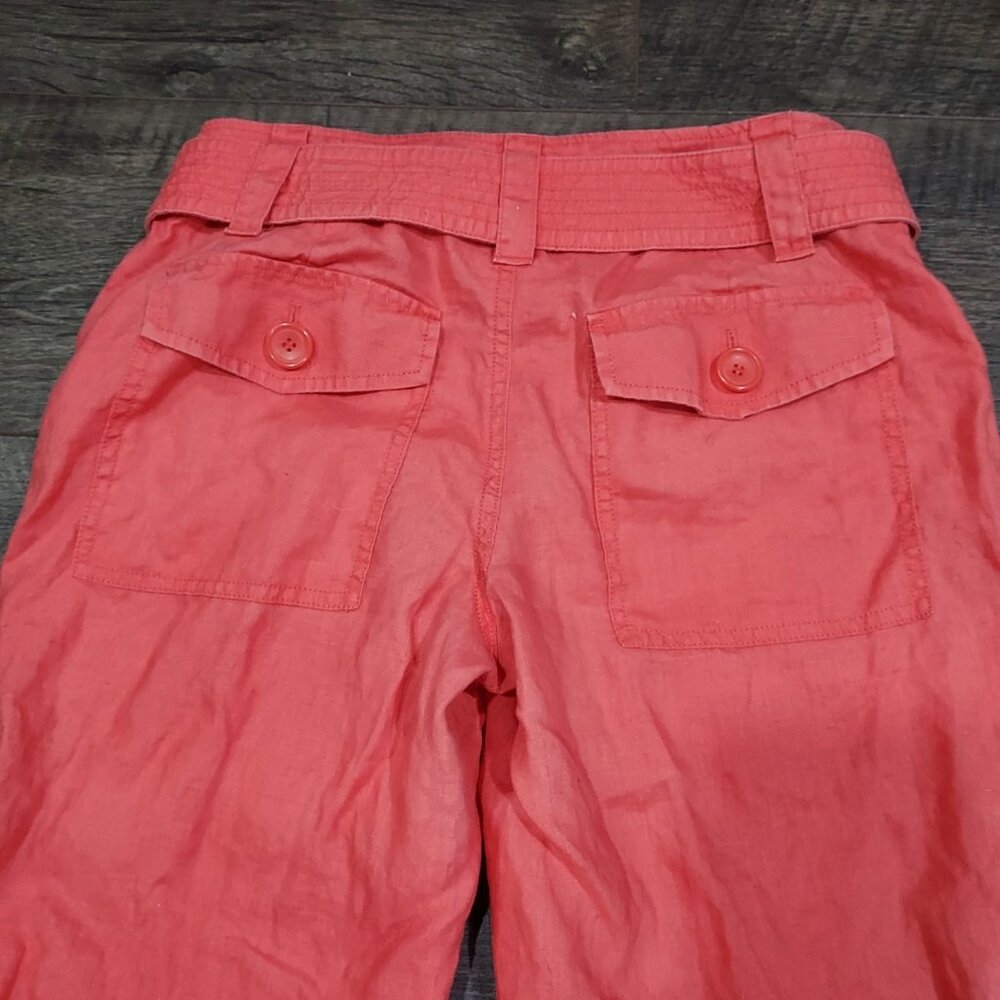 Liz Claiborne  Micheala Linen Pants Cropped Capri Wide Leg Boho Beach - Picture 3 of 12